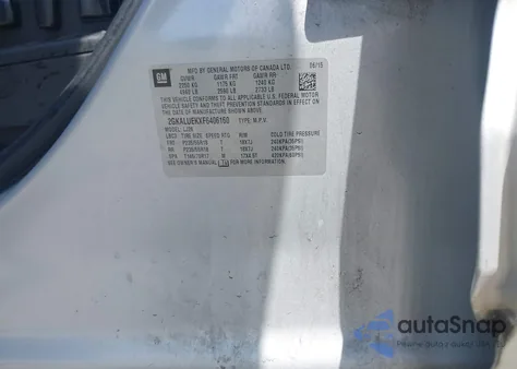 2015 GMC Terrain Denali from USA, damaged, VIN 2GKALUEKXF6406160